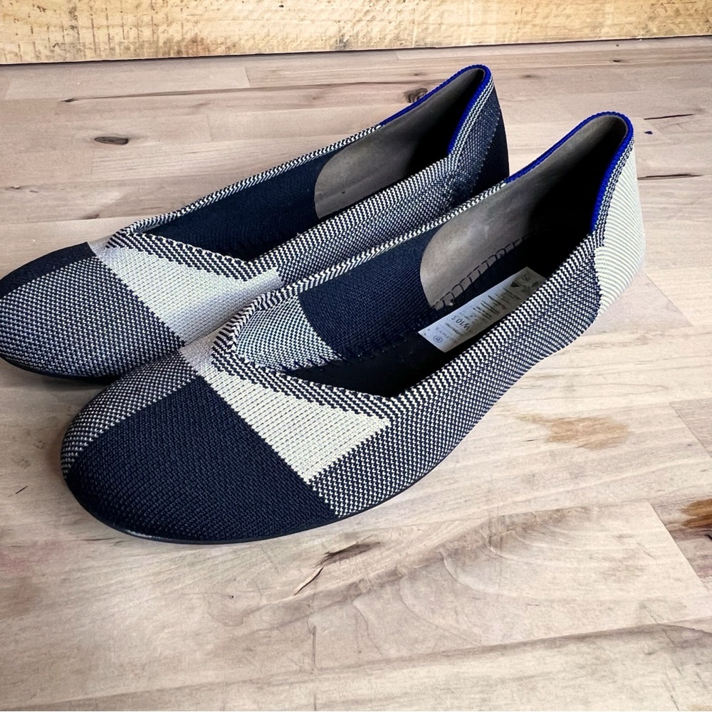 Rothy's Round Toe Captoe Flat Buffalo Plaid Slip On Size 10.5 - Picture 4 of 14